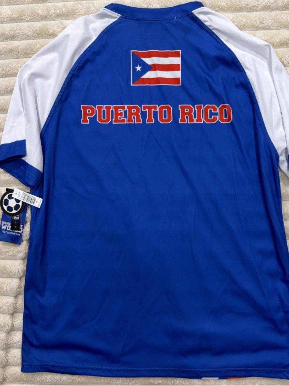 NEW WITH TAGS* Puerto Rico FUTBOL Game of the world Men's Soccer Jersey